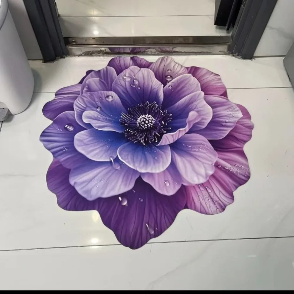Baby Crawl Special-shaped Flower Carpet Sunflower Pastoral Peony Floor Mat Soft Non-slip Blanket Bedside Peaceful Pleasures Health and Wellness H