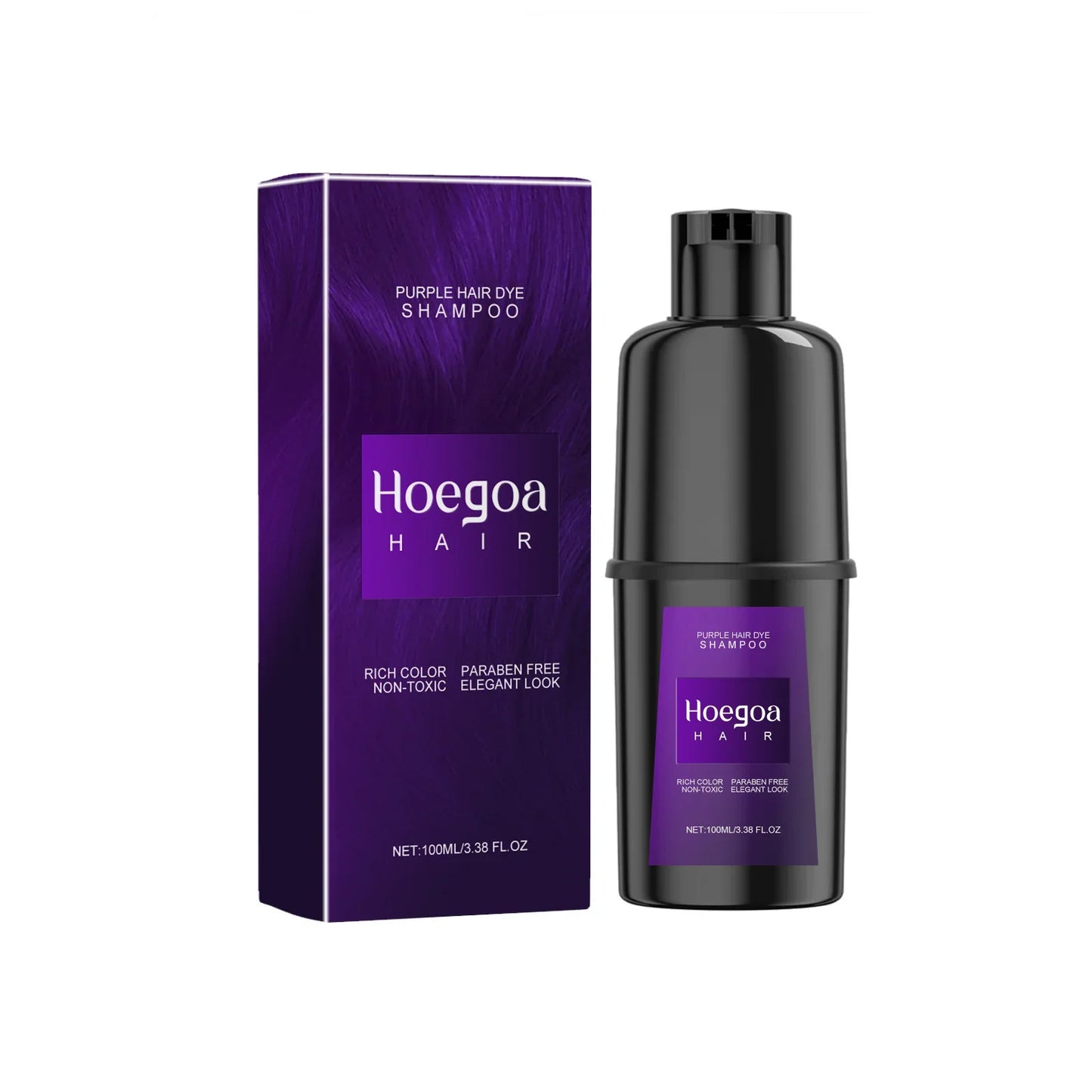 HOEGOA Herbal Hair Dye Shampoo – Black Brown Red Purple