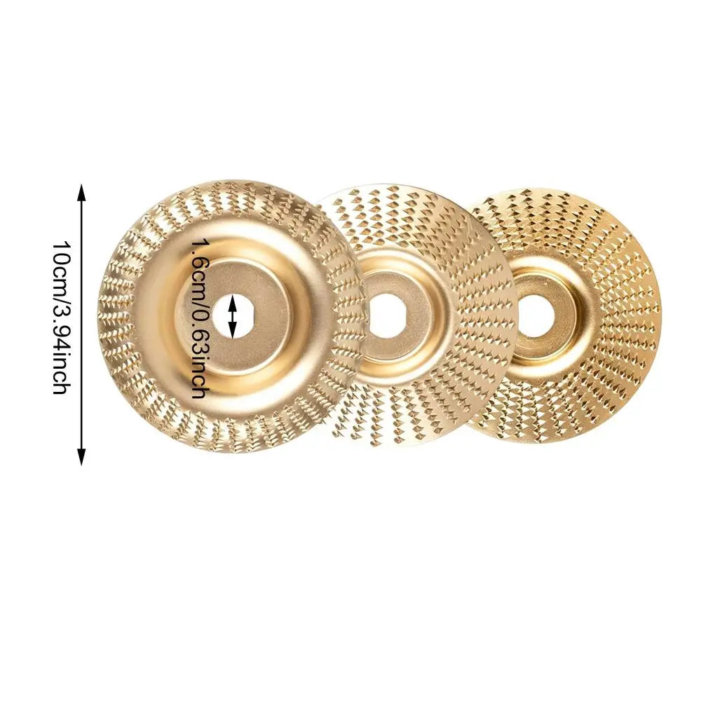 3-Piece Wood Carving Disc Set | Angle Grinder Grinding Wheels