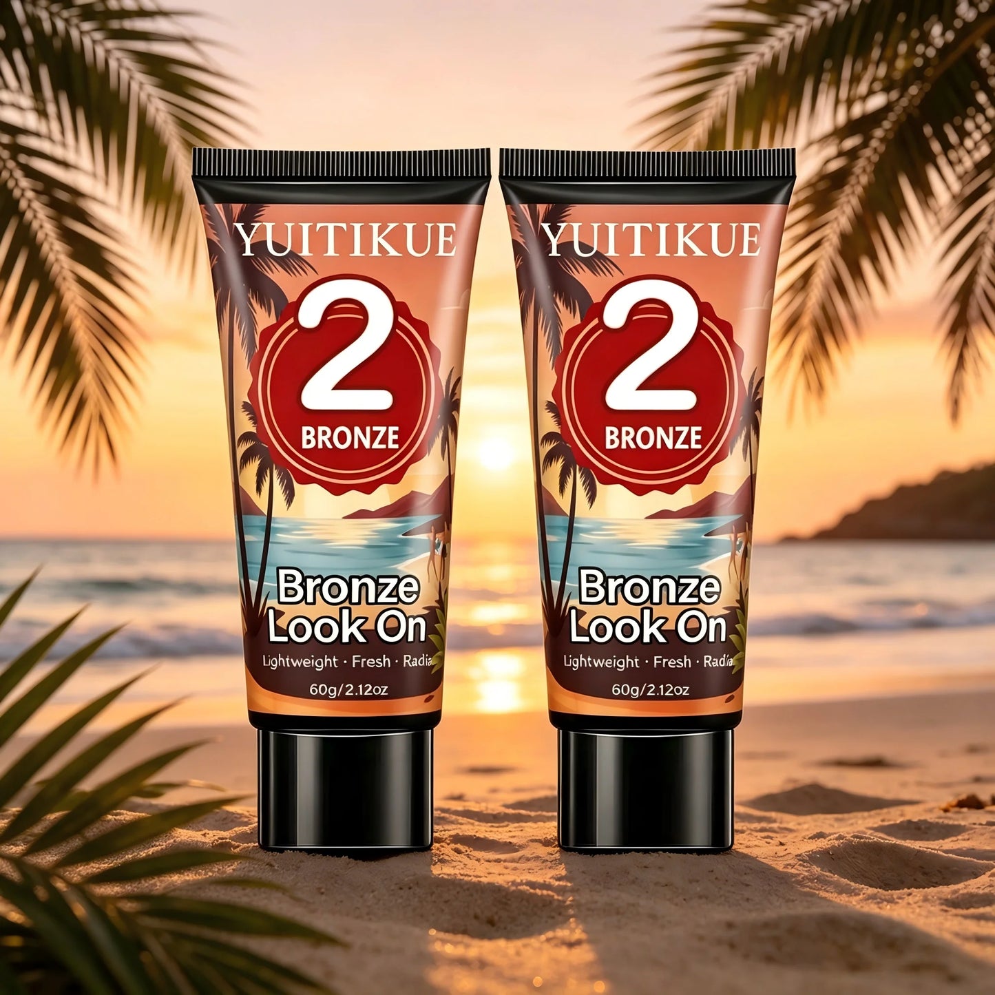 YUITIKUE 2 Bronze Self Tanning Lotion 60g Lightweight, Fresh Formula for Natural Radiant Bronze Skin Peaceful Pleasures Health and Wellness 2pc