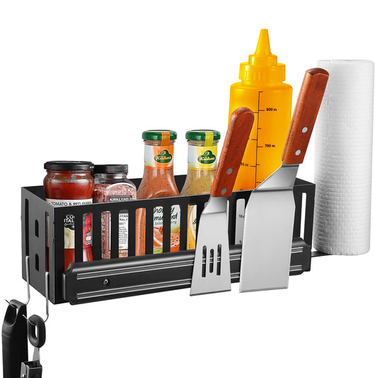 Outdoor Grill Side Holder Cafe Household Wall Mount Condiment Storage Peaceful Pleasures Health and Wellness