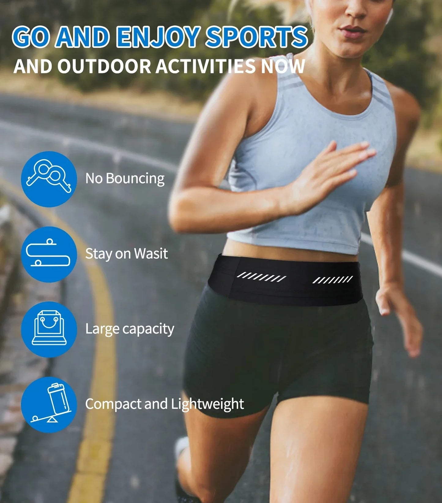 Sports Running Waist Belt Bag Ultra-Thin Waterproof Phone Pouch for iPhone 15 14 13 12 11 Pro Max AirPods Pro 3 Gym Workout Peaceful Pleasures Health and Wellness
