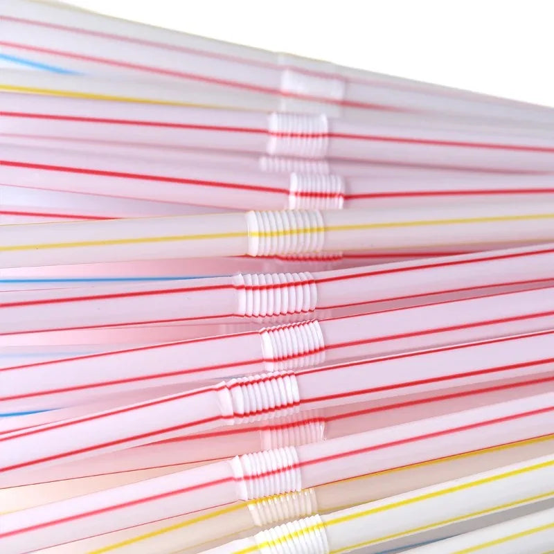 Multicolor Fluorescent Bendable Drinking Straws – Party & Wedding