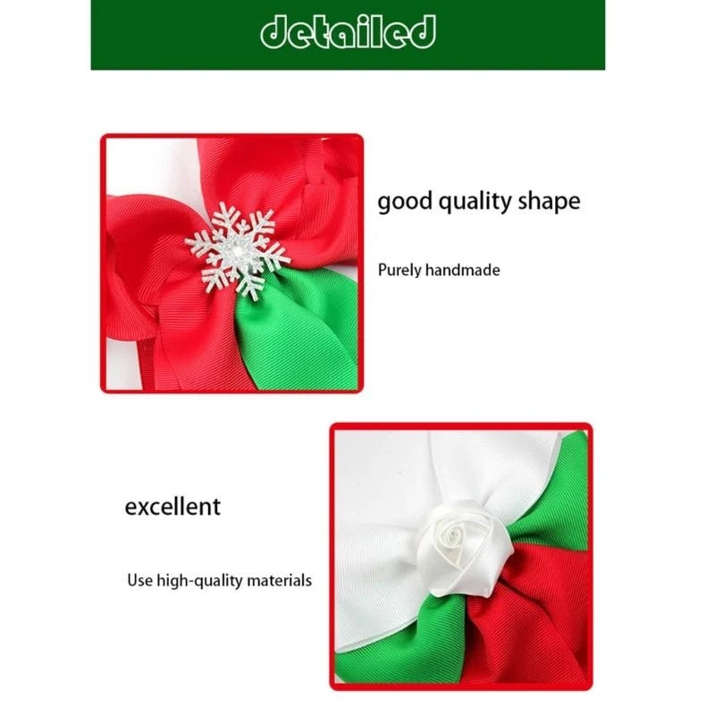 Christmas Bowknot Hair Clips | Holiday Hair Bows Pack of 2