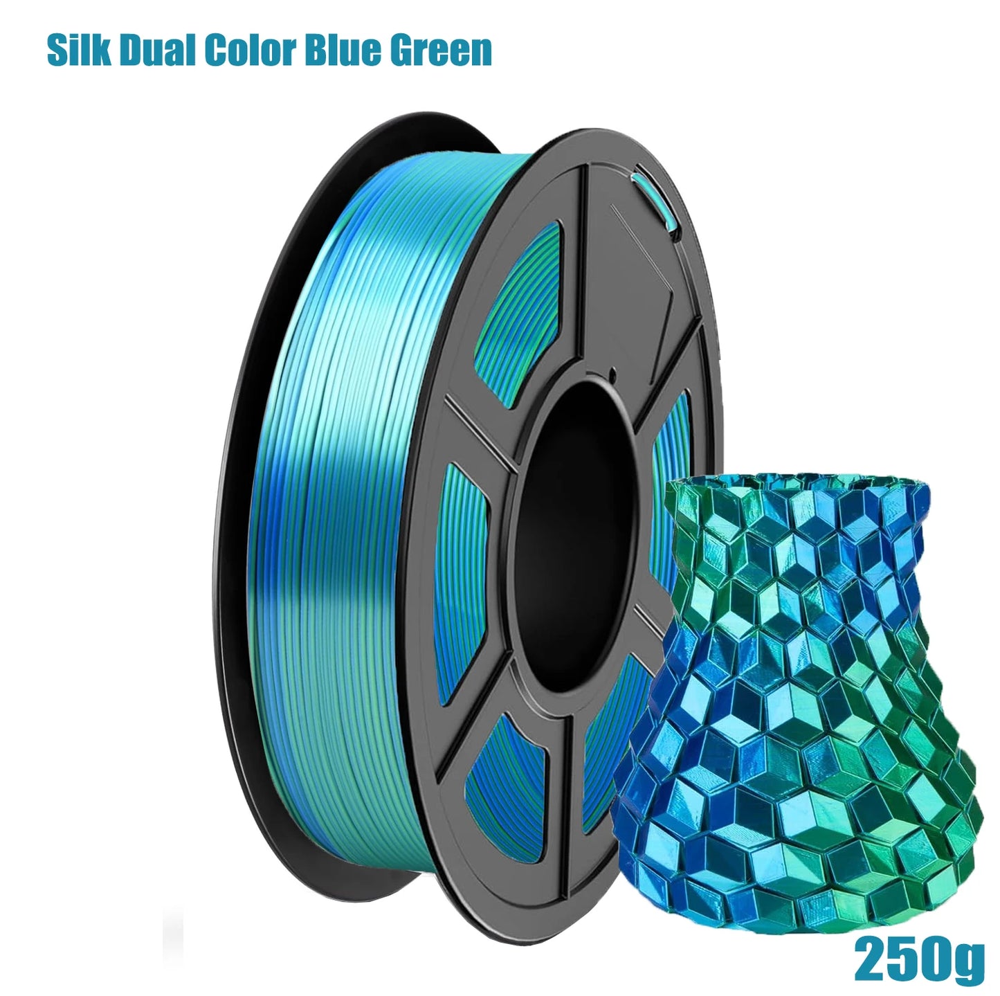 Silk Dual Color PLA Filament 1.75mm – 4×250g Coextrusion Pack