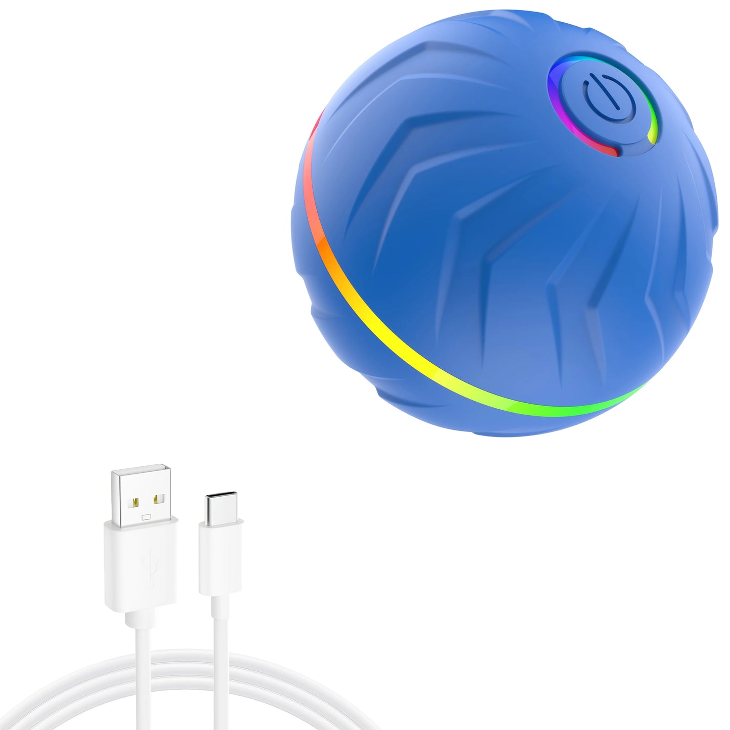 Intelligent dog toy, interactive pet toy, random rolling and jumping, colorful lights, long-lasting battery life of 4 hours, inc Peaceful Pleasures Health and Wellness Blue