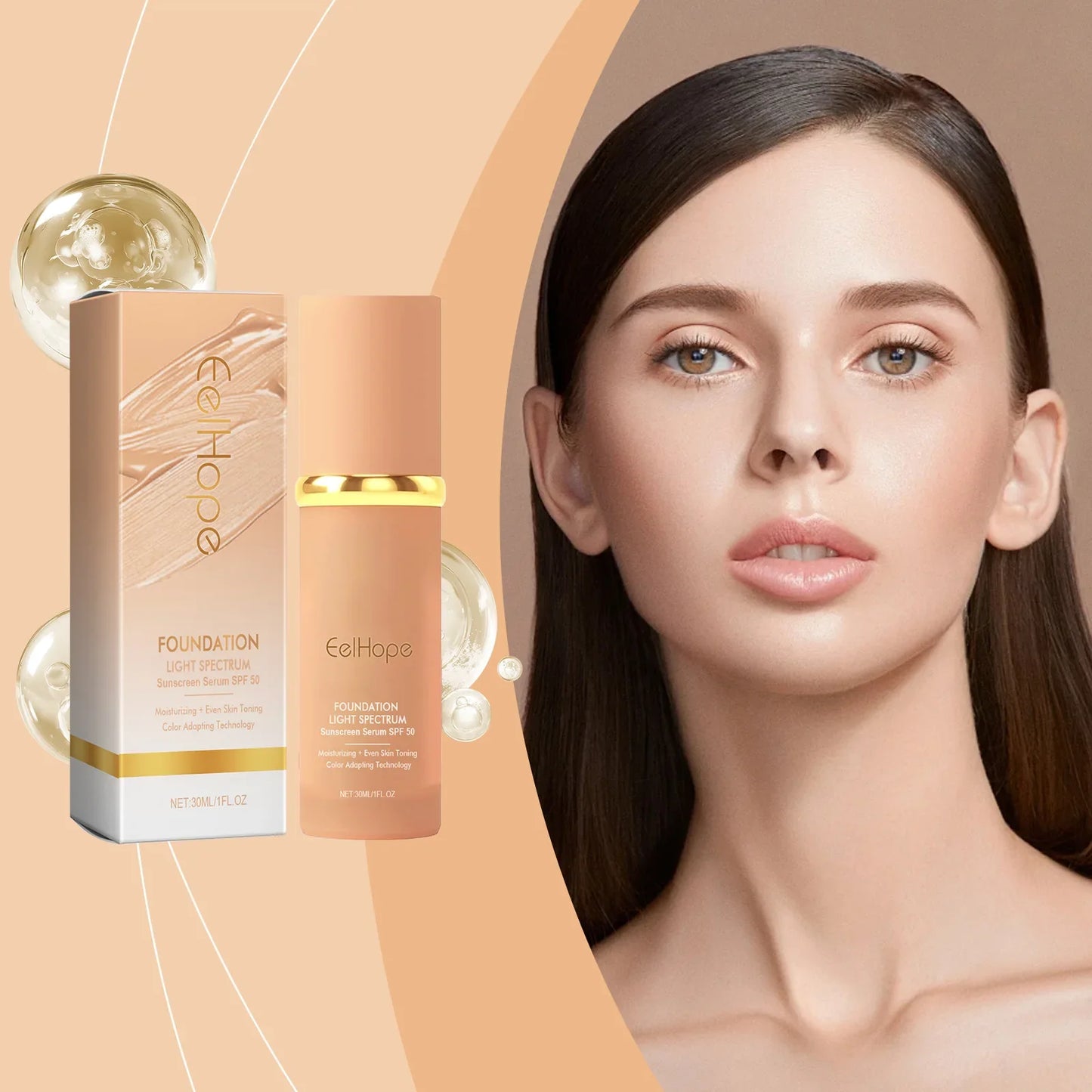 Eelhope 4-in-1 Foundation SPF 50 Full Coverage Concealer Primer