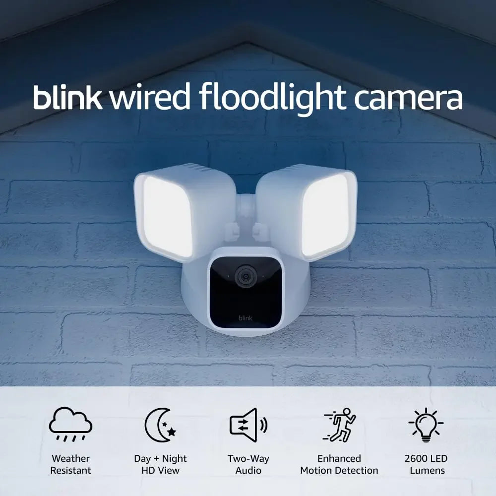 Smart Wired Floodlight Camera with 2600 Lumens, HD Live View, Motion Detection, Siren & Alexa Compatibility Peaceful Pleasures Health and Wellness United States