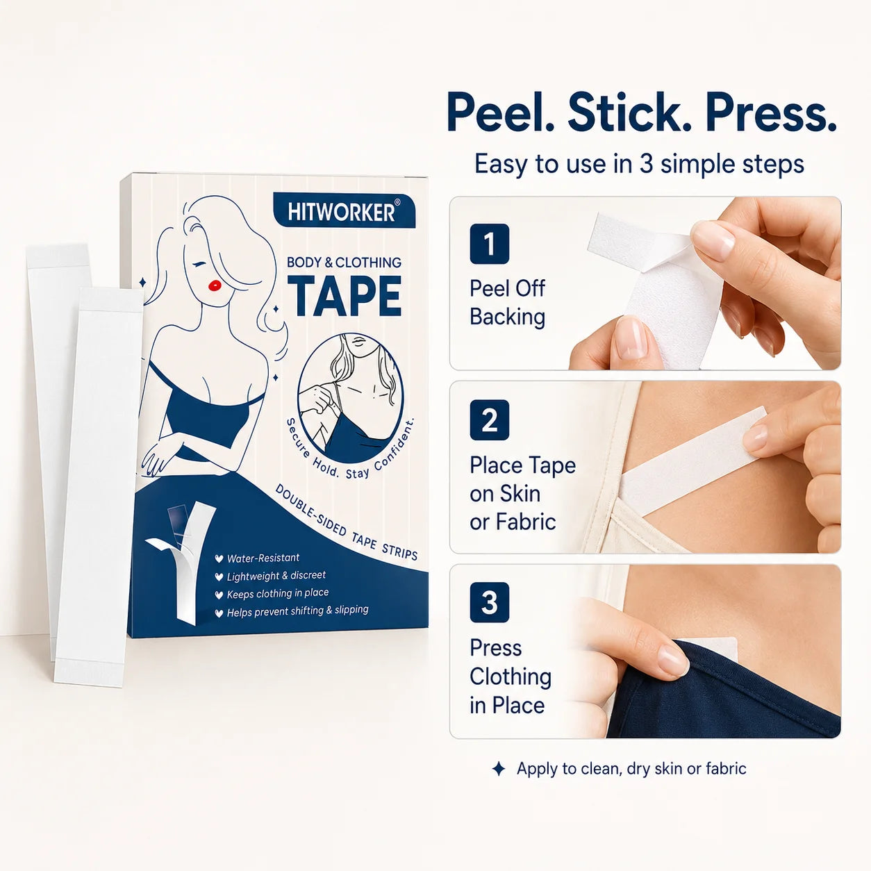 Invisible Clothing Fix Tape – Anti-Slip Chest Patch & Neckline