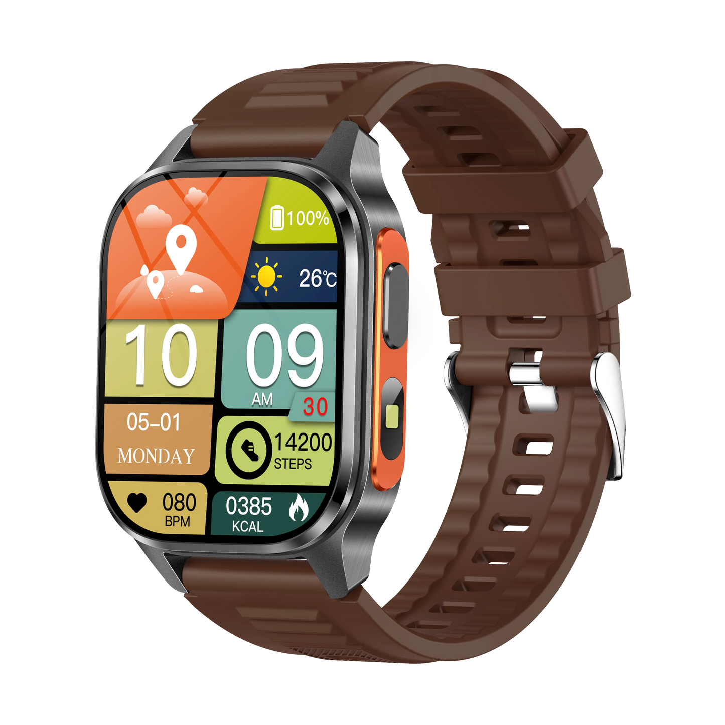 Yoateo Smartwatch Men GPS, AMOLED, Bluetooth, IP68 Waterproof
