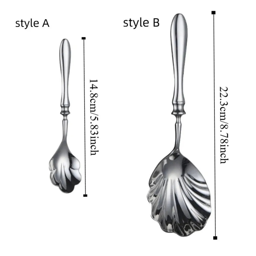 Shell Shape Stainless Steel Spoons – Soup, Yogurt & Dessert