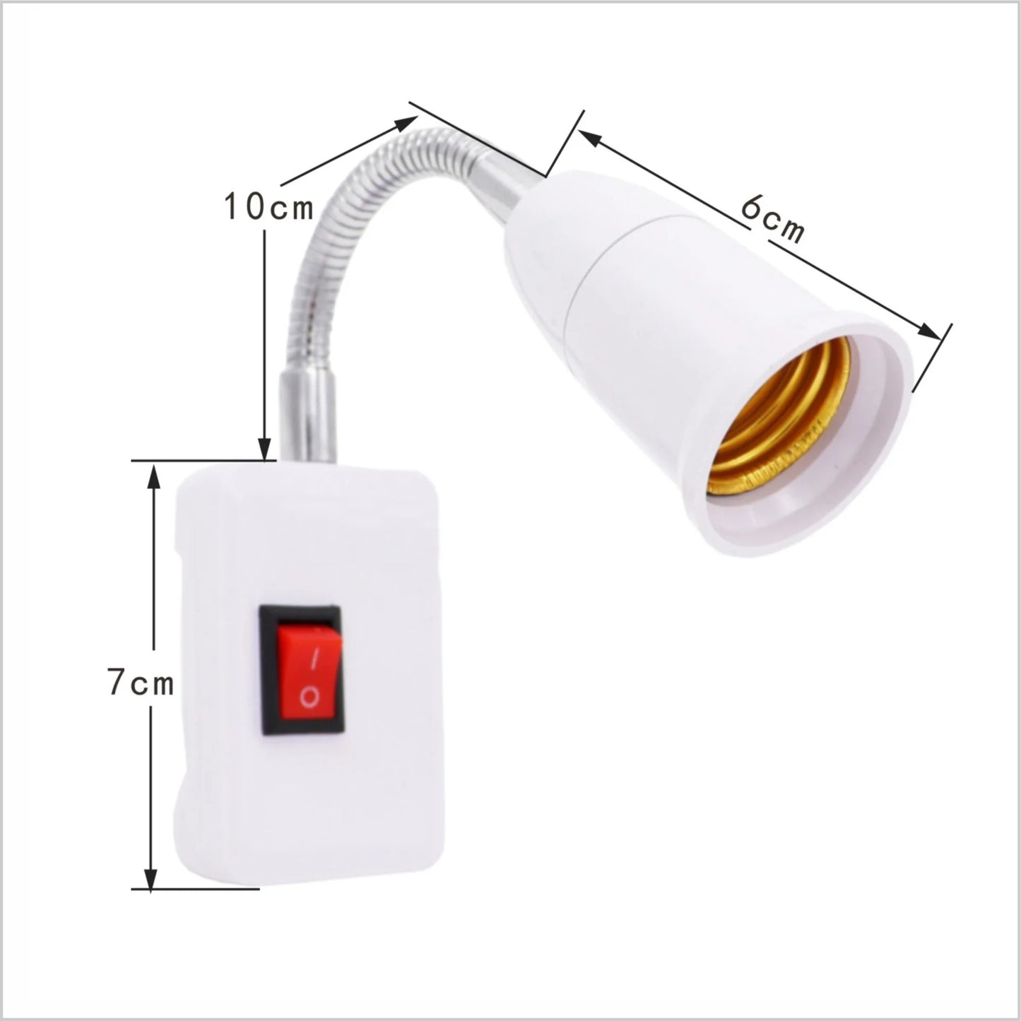 E27 Lamp Holder Socket Adapter with Switch & Flexible Neck