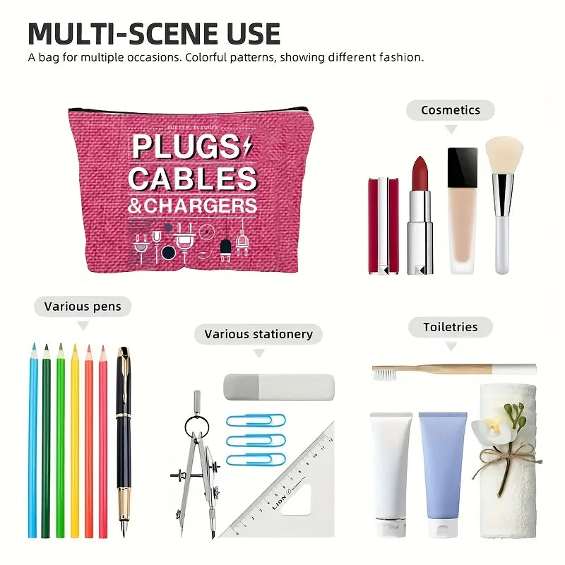 Cute Small Zipper Pouch | Cable, Charger & Cosmetic Organizer