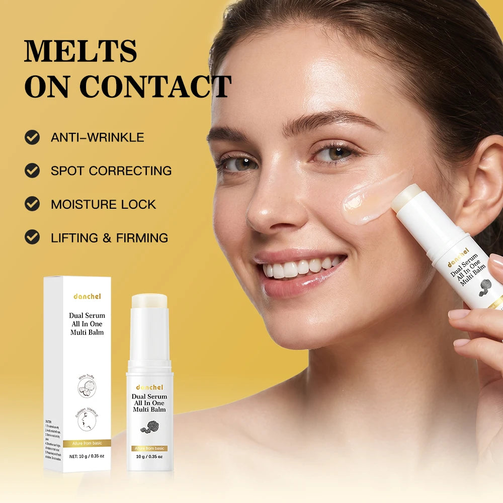 Dual Serum Balm Soothes Dry Patches Quickly Even Tone Deep Hydrate Brighten Revives Dull Complexion Dual-Action Nourishing Cream Peaceful Pleasures Health and Wellness