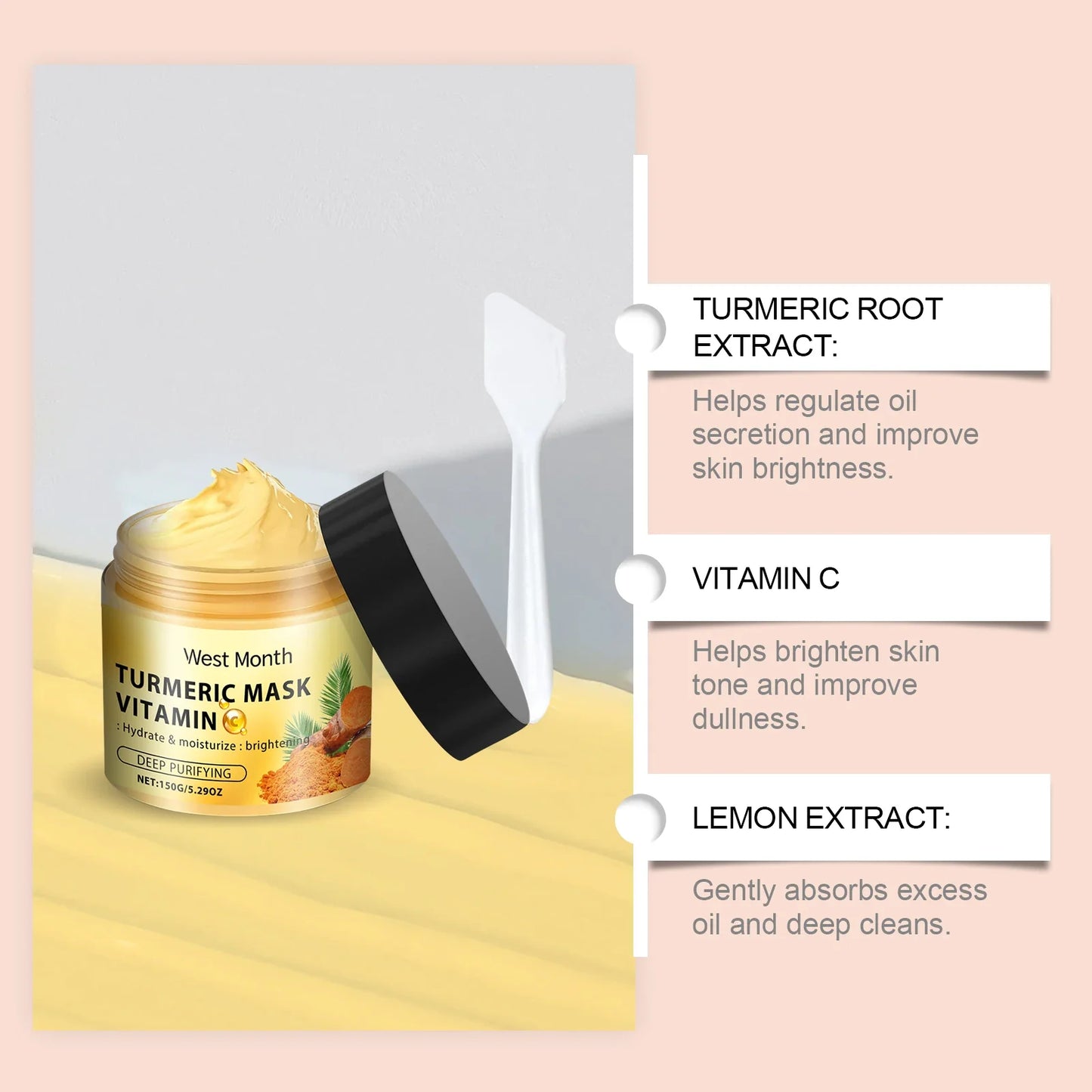 Turmeric Vitamin C Clay Mask – Brighten & Deep Cleanse Pores
