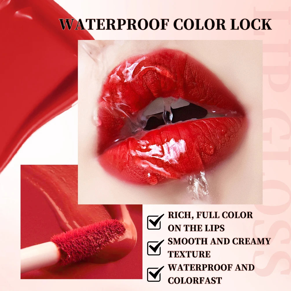 QIBEST Matte Liquid Lipstick Lasting Velvet Nude Lip Gloss Non-stick Cup Waterproof Purple Red Lip Glaze Tint Cosmetic For Women Peaceful Pleasures Health and Wellness