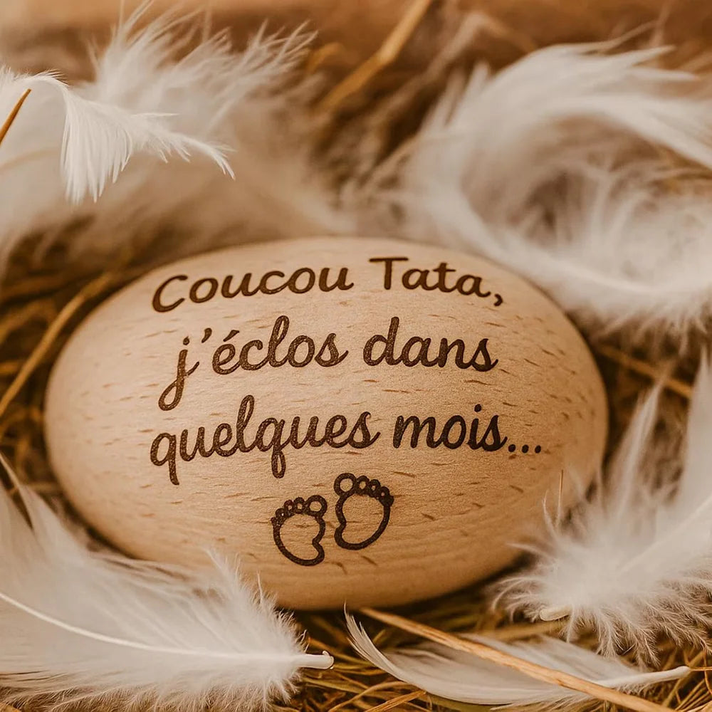 Custom Wooden Egg Pregnancy Announcement Keepsake Gift Baby Announcement Keepsake Peaceful Pleasures Health and Wellness