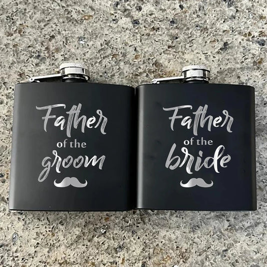 Wedding Party Metal Flask | Groom, Best Man & Groomsman Gift Wedding Party Flask Peaceful Pleasures Health and Wellness