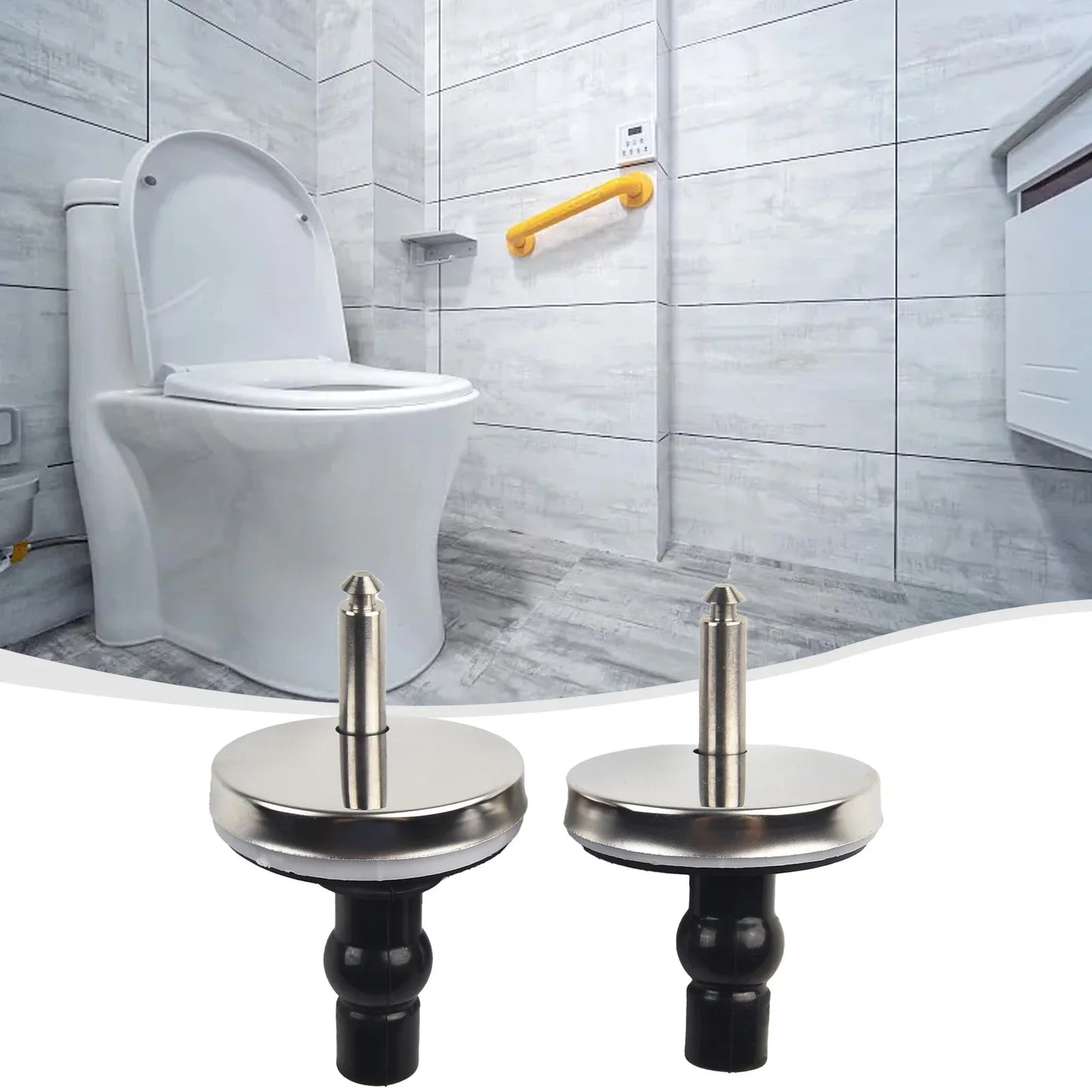 2-Pack Top Fix Toilet Seat Hinges – Soft Release Quick Fit