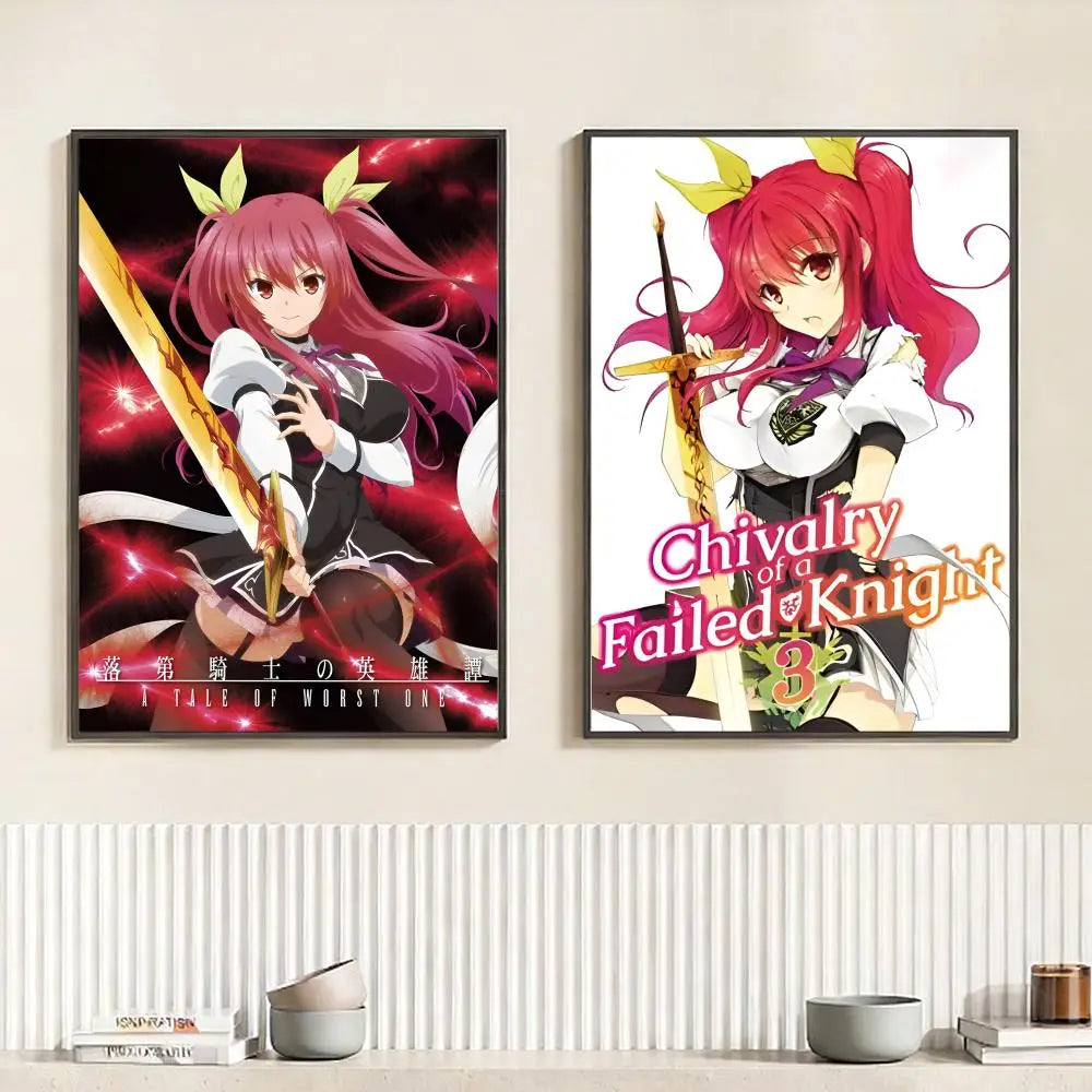 Anime C-Chivalry of a Failed Knight Poster HD Self Adhesive Waterproof Wall Art Ideal for Home Office Dorm Bedroom Great Gift Peaceful Pleasures Health and Wellness
