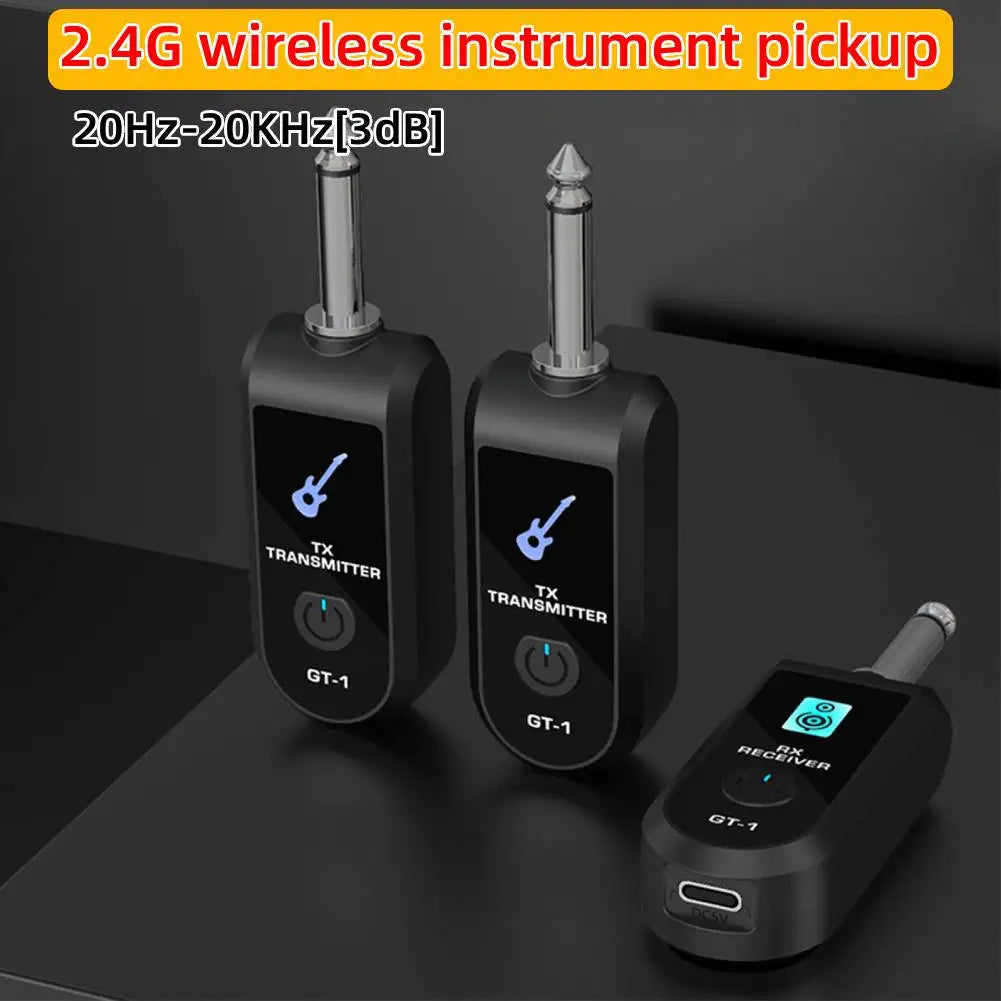 20CH 2.4G Wireless Instrument Audio Transmission System Anti-Interference 30-50M Range Hi-Fi 48K/16bit for Electric Instruments Peaceful Pleasures Health and Wellness