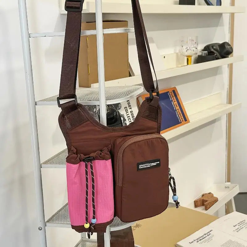 Minimalist Crossbody Water Bottle Bag | Nylon Shoulder Pouch