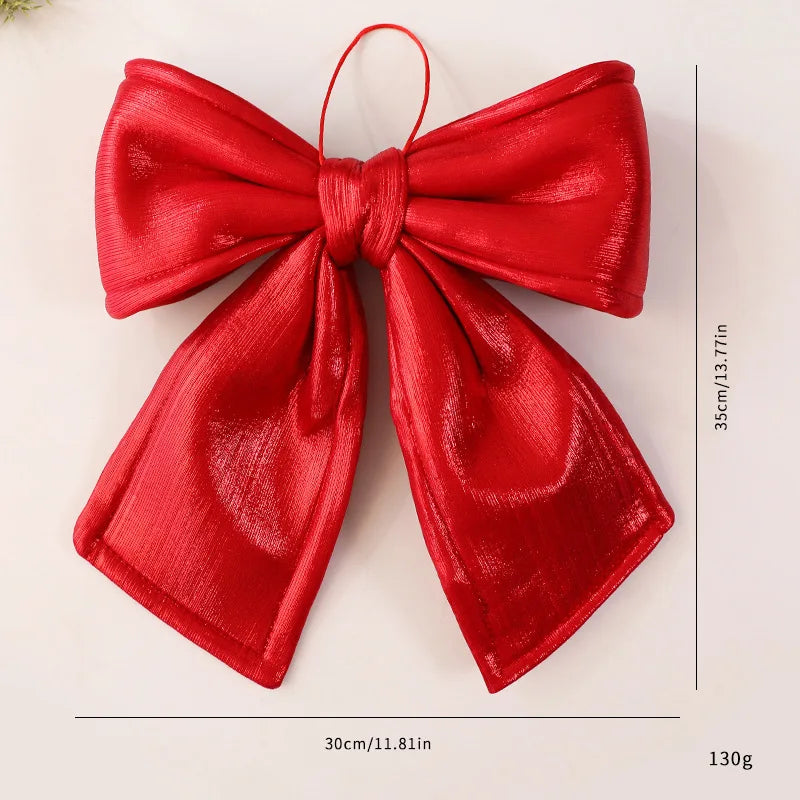 25cm Glitter Christmas Bow Decoration | Xmas Tree Pendant