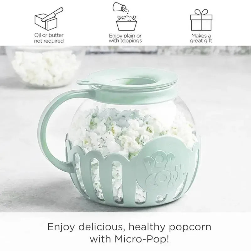 2025 New Popcorn Maker Microwave Snack Popcorn Air Poppers 2.25 Quart Popcorn Bowl Borosilicate Kitchen Accessories Peaceful Pleasures Health and Wellness