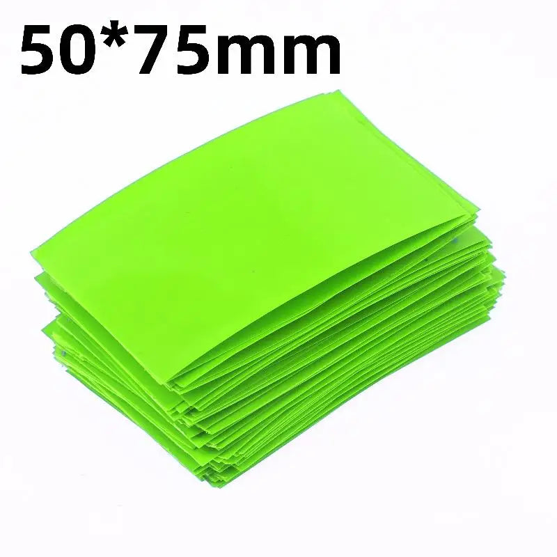 100Pcs 2 Colors Self-Adhesive Insulator Flat PVC Heat Shrink Tubing Battery Wrap For 18650 Lithium Battery Heat Shrink Tube Peaceful Pleasures Health and Wellness Green 100pcs B