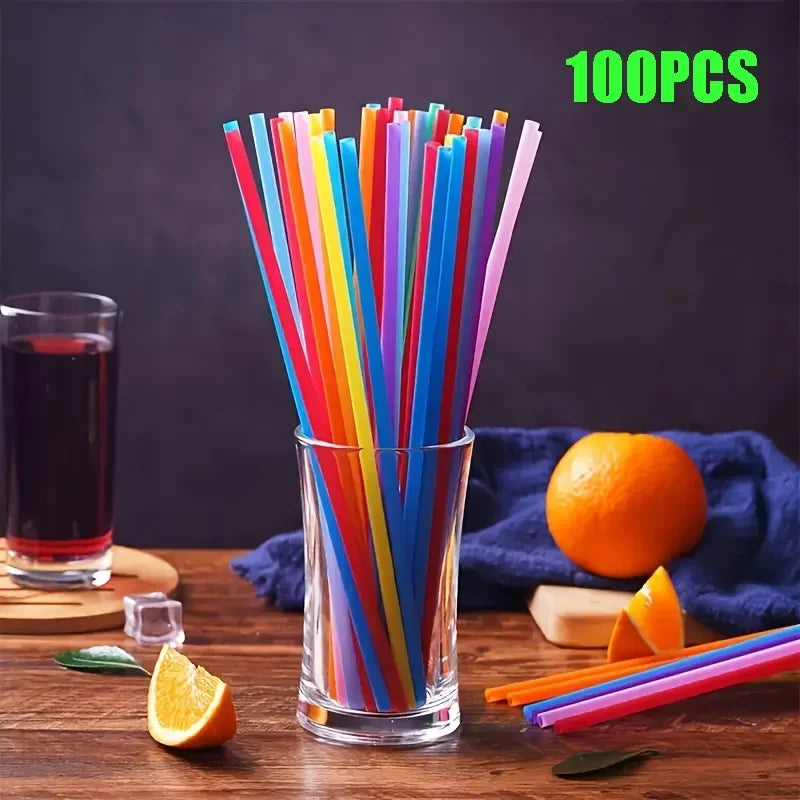 Colorful Flexible Plastic Drinking Straws – Bulk 100–1000 Pack