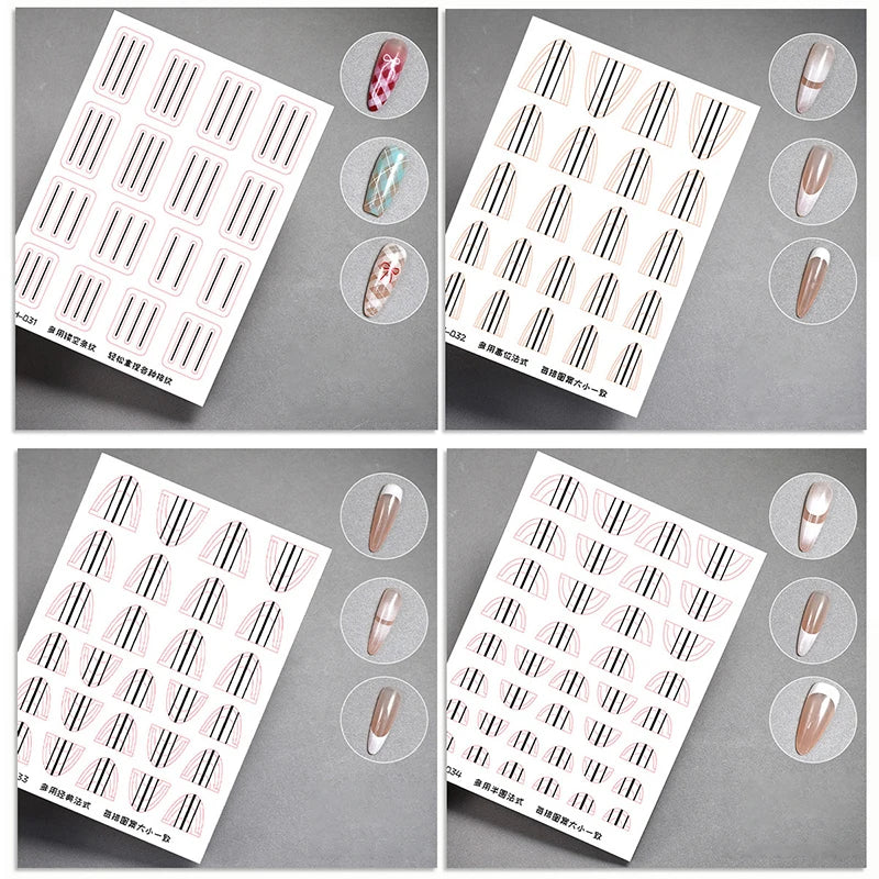 1 Sheet Transparent French Manicure Guide Stickers Strong Adhesive Nail Art Decals French Manicure DIY Stencil 3D Styling Tools Peaceful Pleasures Health and Wellness