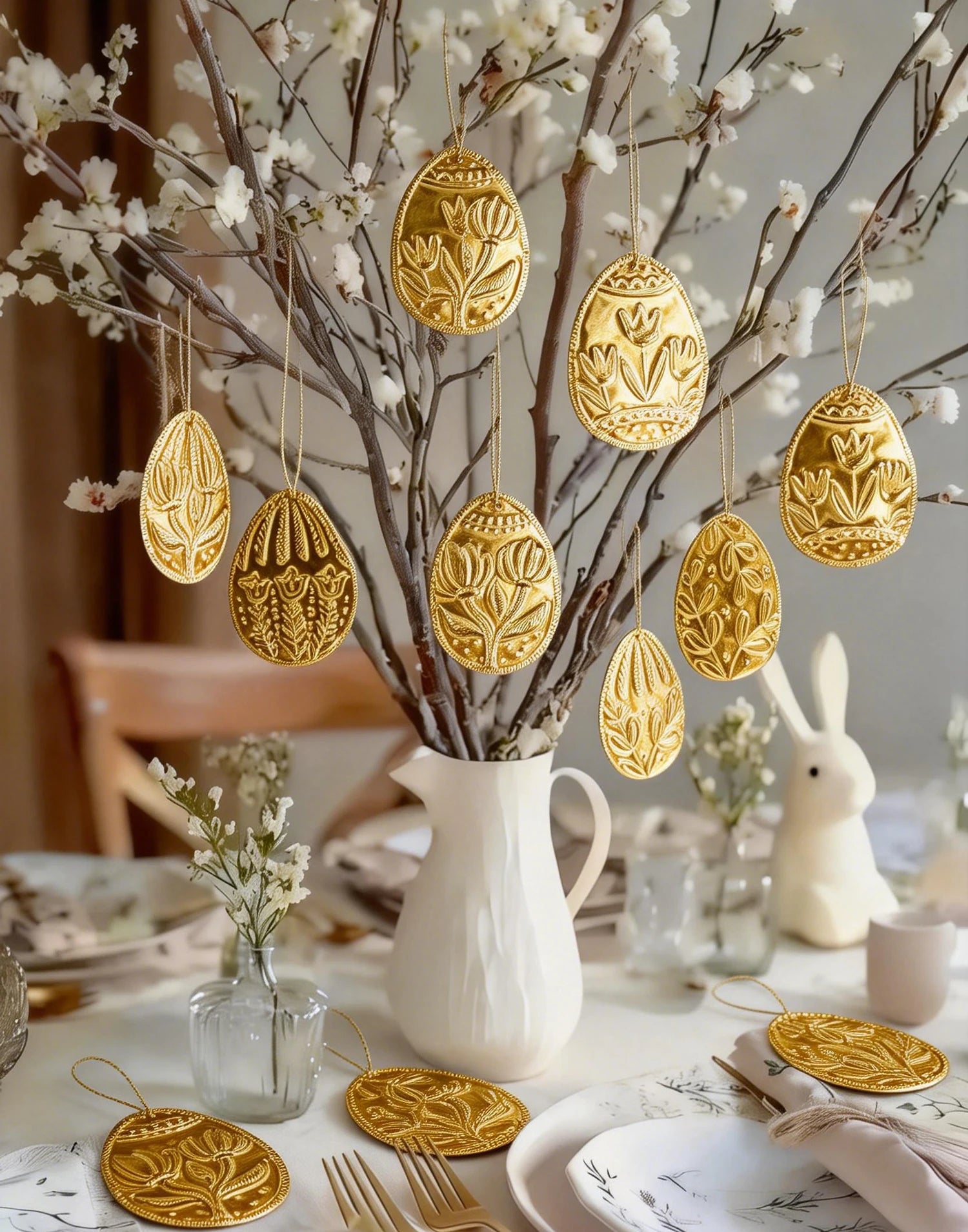 Beginners Easter DIY Craft All Inclusive Set Gold Foil Non Woven Fabric Tools and Decor Accessories for Easter Handmade Projects Peaceful Pleasures Health and Wellness