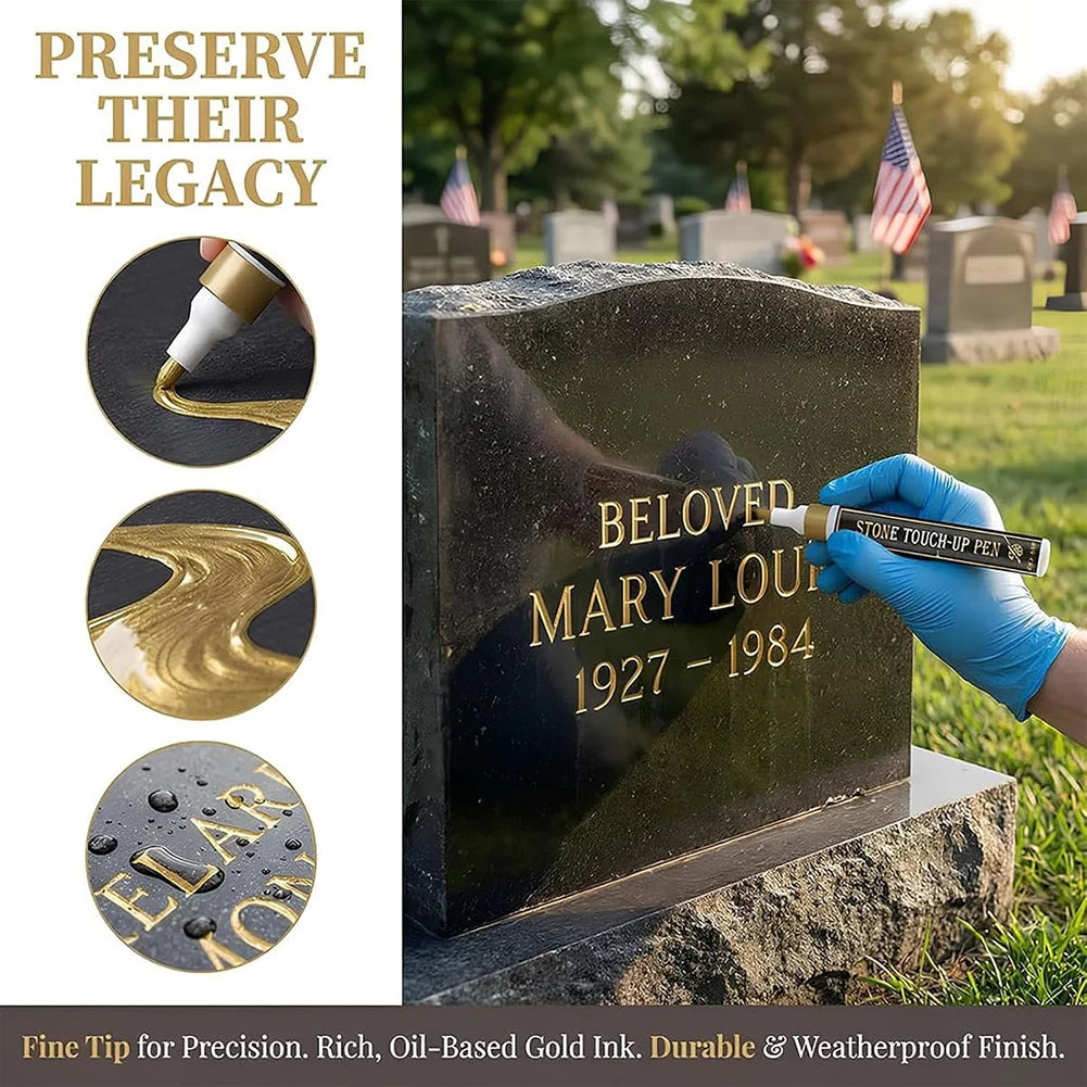 Waterproof Tombstone Marker Pen,Oil Based Specifically Designed For Stone Restoration Marker Pen,Stone Touch-Up Maintenance Pen﻿ Peaceful Pleasures Health and Wellness