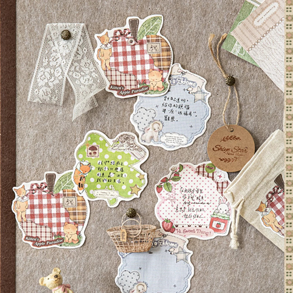 30 Retro Colored Patchwork Student Memo Message Paper Sticky Notes