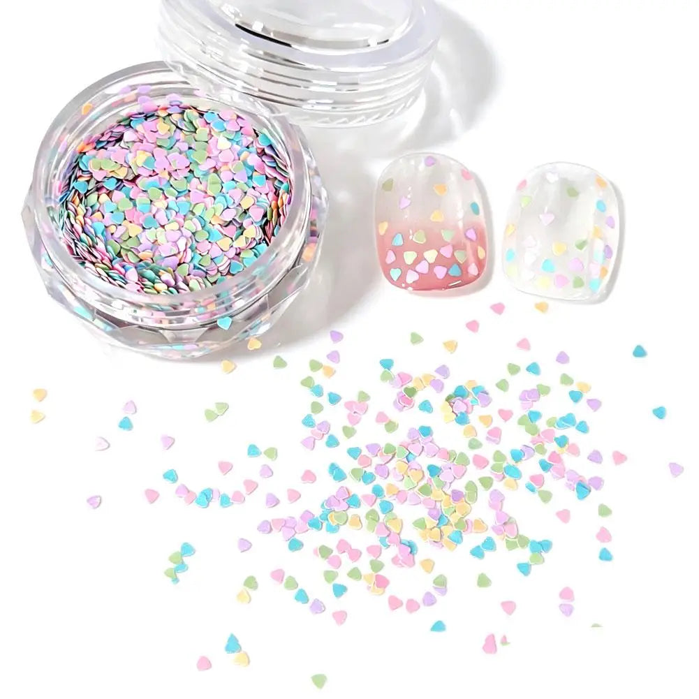 Heart & Star Nail Glitter Sequins – Colorful Manicure Decorations