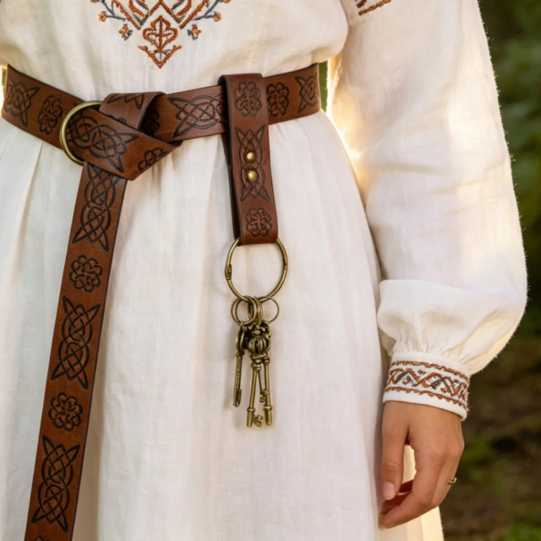 Retro Metal Keychains Circular Rings Cosplay Belts Medieval Clothing