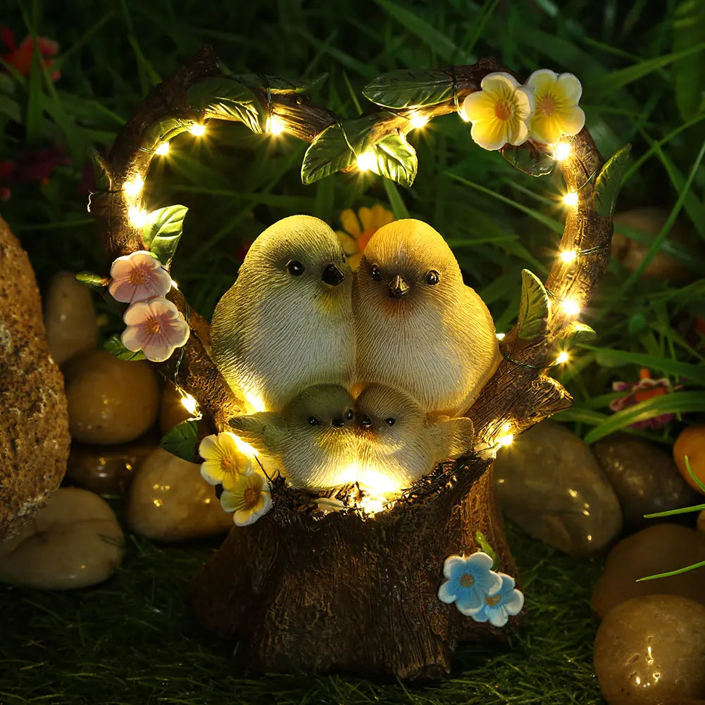 Solar Owl Bird Garden Lamp | Waterproof Resin LED Statue