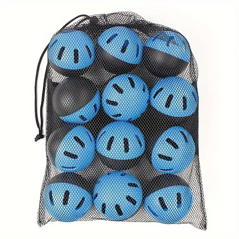 12 Pcs Baseball Soft Practice Balls Perforated Training Balls 2.91 Inches (74mm) For Outdoor Training Eva Hollow Ball Hole Ball Peaceful Pleasures Health and Wellness