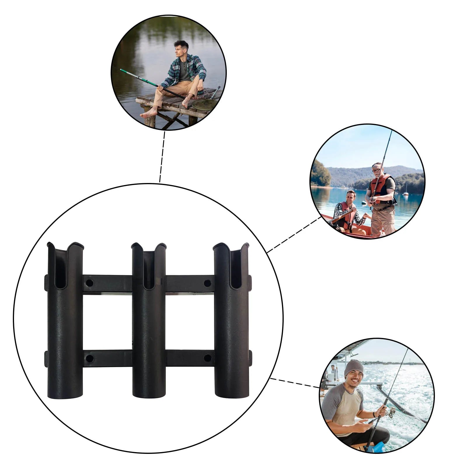 Mount Rod Holder 3 Link Tube Fishing Pole Holder Quick Release for Boat Marine Firmly Install Portable Kayak Yacht Tackle Peaceful Pleasures Health and Wellness