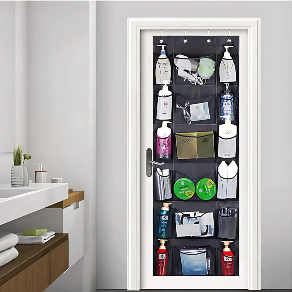 Over-the-Door Shoe Organizer – 24 Large Mesh Pockets