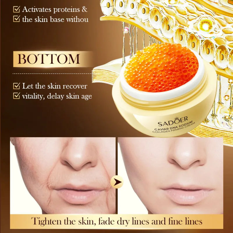 SADOER Caviar DNA Sodium Collagen Frming Cream for Moisturizing Nourish Anti-age Skin Care 30g Peaceful Pleasures Health and Wellness
