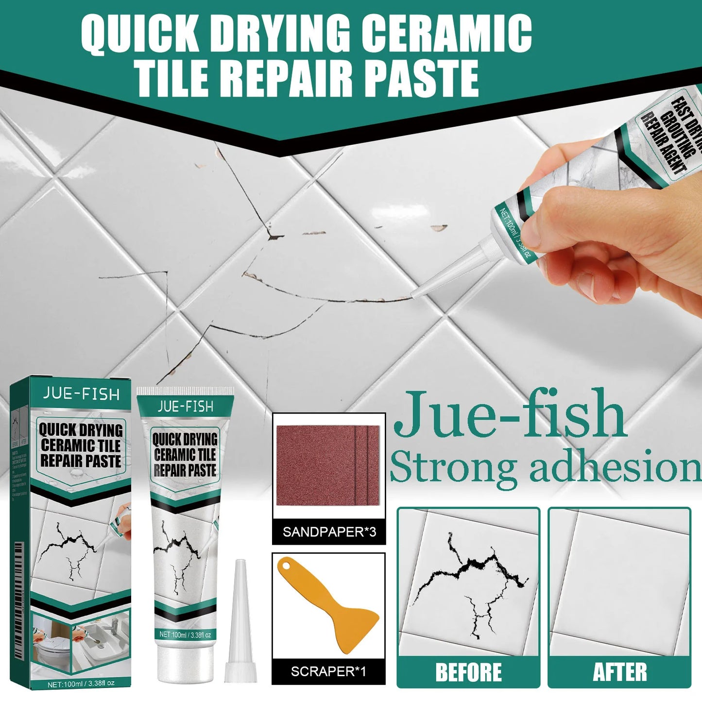 Ceramic Tile Repair Paste – Fast Drying Crack & Scratch Filler