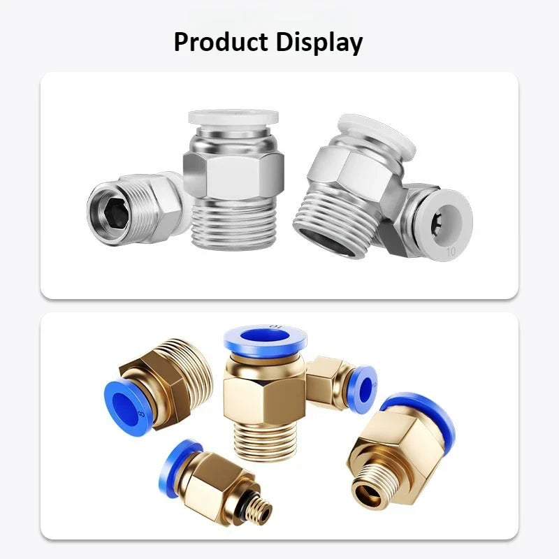 Copper Pneumatic Quick Connect Fittings 1/8"–1/2" Thread