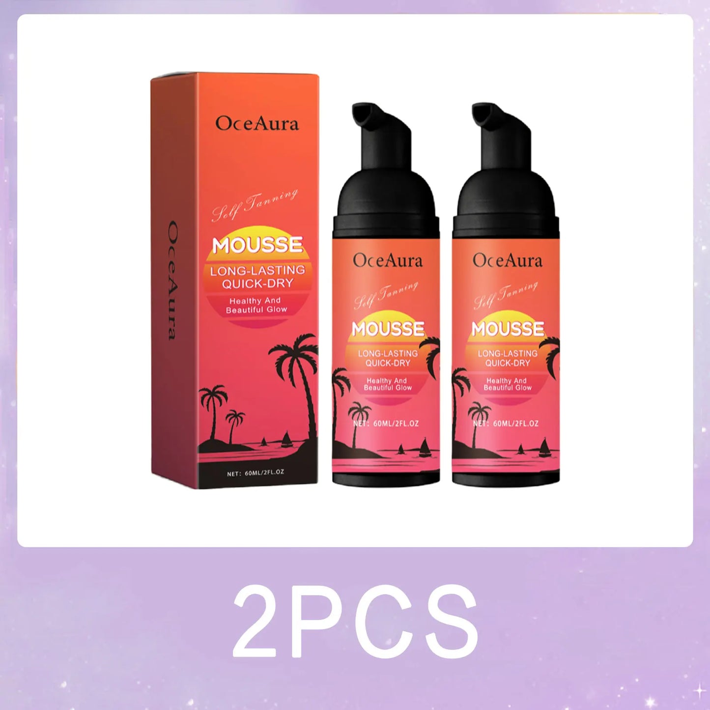 OceAura Self Tanning Mousse | Sunless Golden Bronzing Glow 60ml