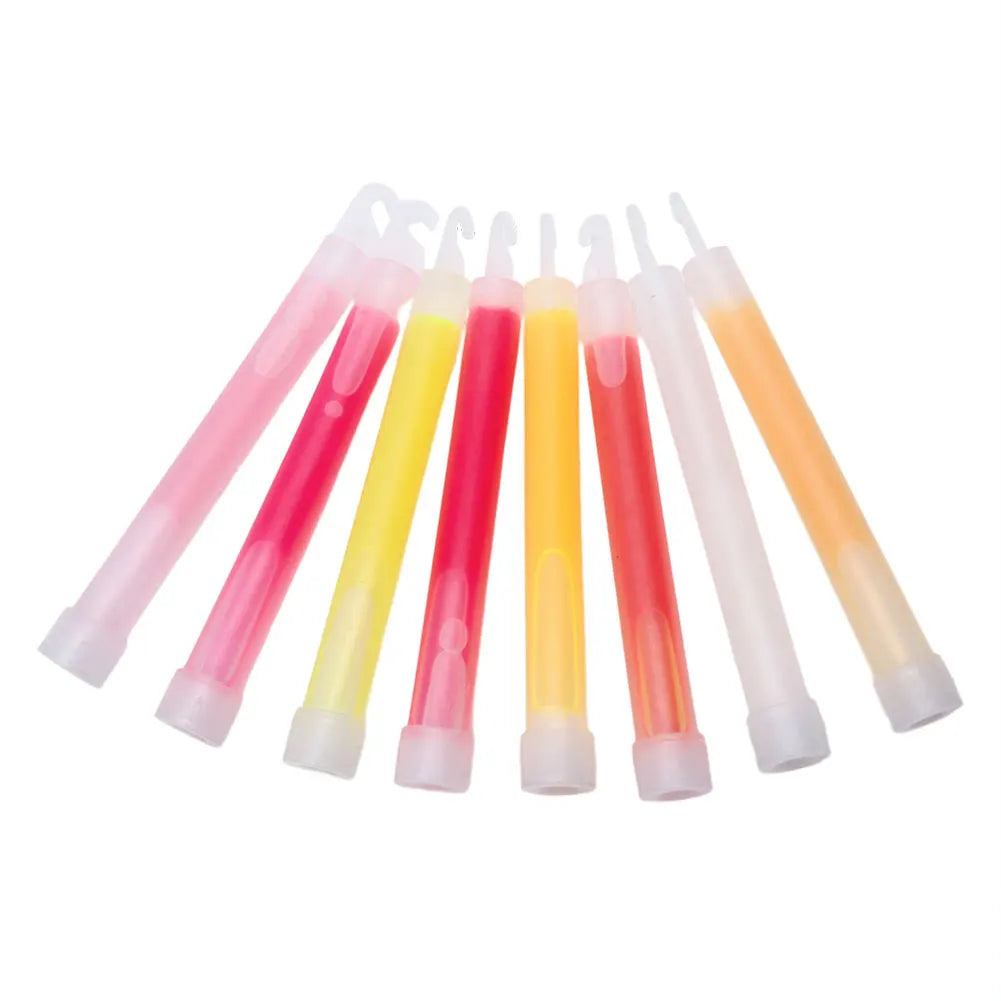 10pcs Outdoor Emergency Glow Sticks Waterproof 6 Inch Concert Party Light Stick with Hook Non-toxic Outdoor Survival Kit Peaceful Pleasures Health and Wellness