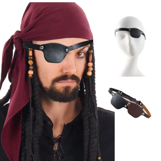 2024 Medieval Renaissances Pirate Eyepatch Pu Leather Eye Patches Peaceful Pleasures Health and Wellness
