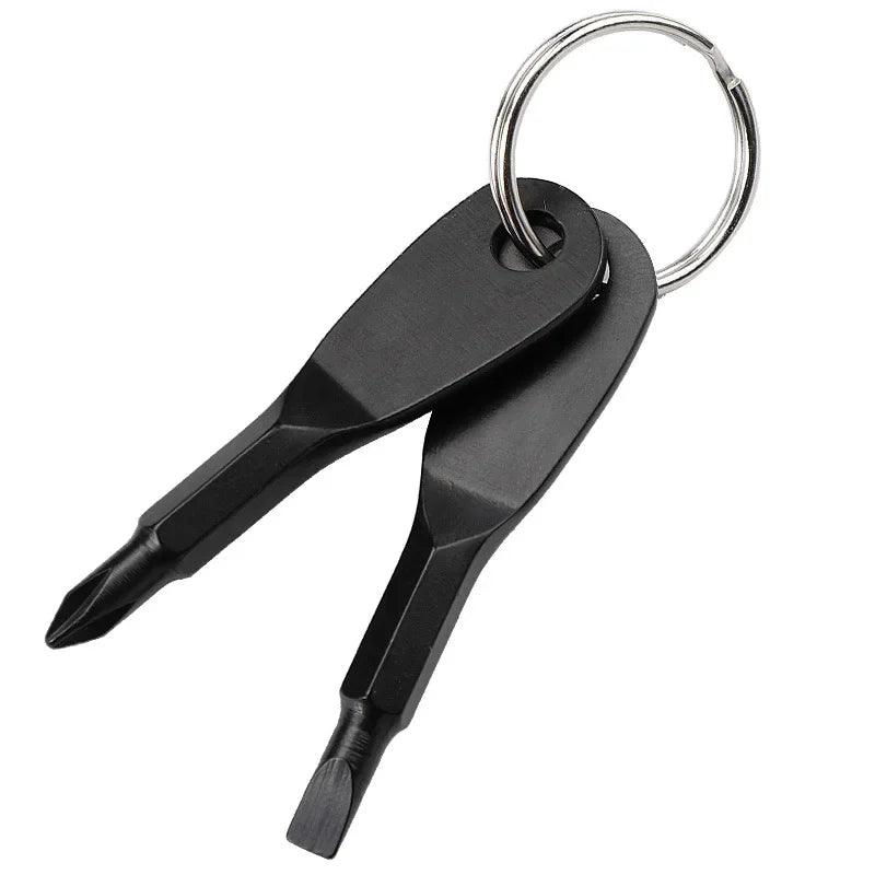 Mini EDC Keychain Screwdriver – Phillips & Slotted Pocket Tool Keychain Screwdriver Peaceful Pleasures Health and Wellness black