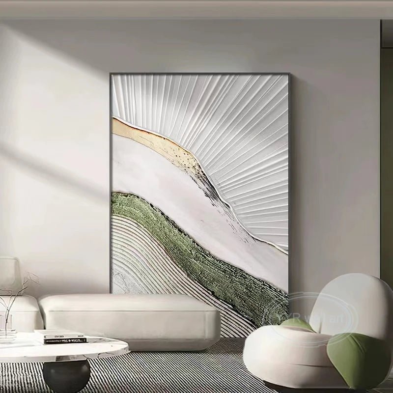 Thick Oil Nordic Abstract Painting Natural Scenery Handmade Oil Painting Home Decoration Painting Bedroom Dining Room Sofa Mural Peaceful Pleasures Health and Wellness No frame 3 60cmx80cm