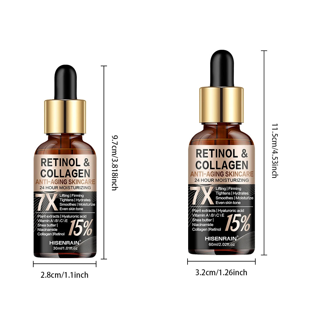 HISENRAIN Retinol Collagen Face Serum - Anti-Aging Intense Moisturizer, Reduce Wrinkles Fine Lines & Firm Skin. Peaceful Pleasures Health and Wellness
