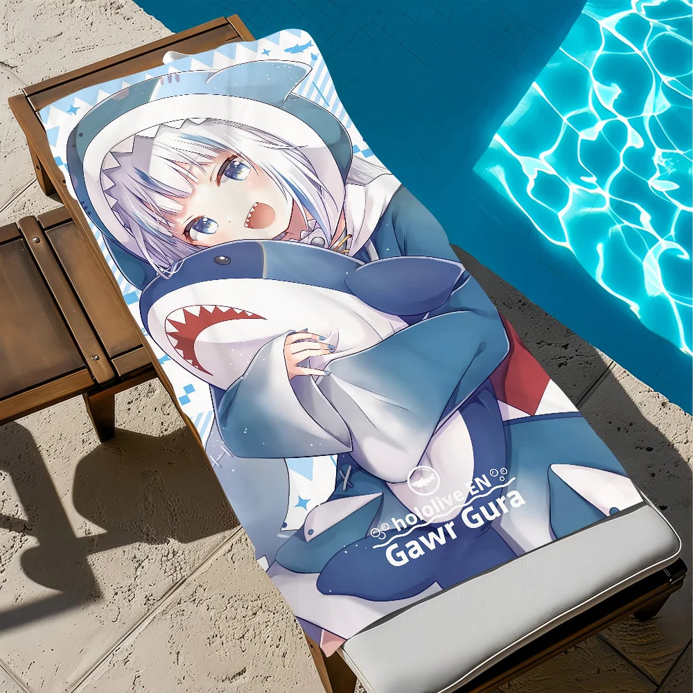 Gawr Gura Hololive Quick-Dry Beach Towel | Soft Microfiber